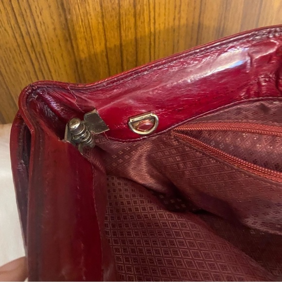 Vintage‎  red eel skin clutch crossbody purse - Picture 5 of 13